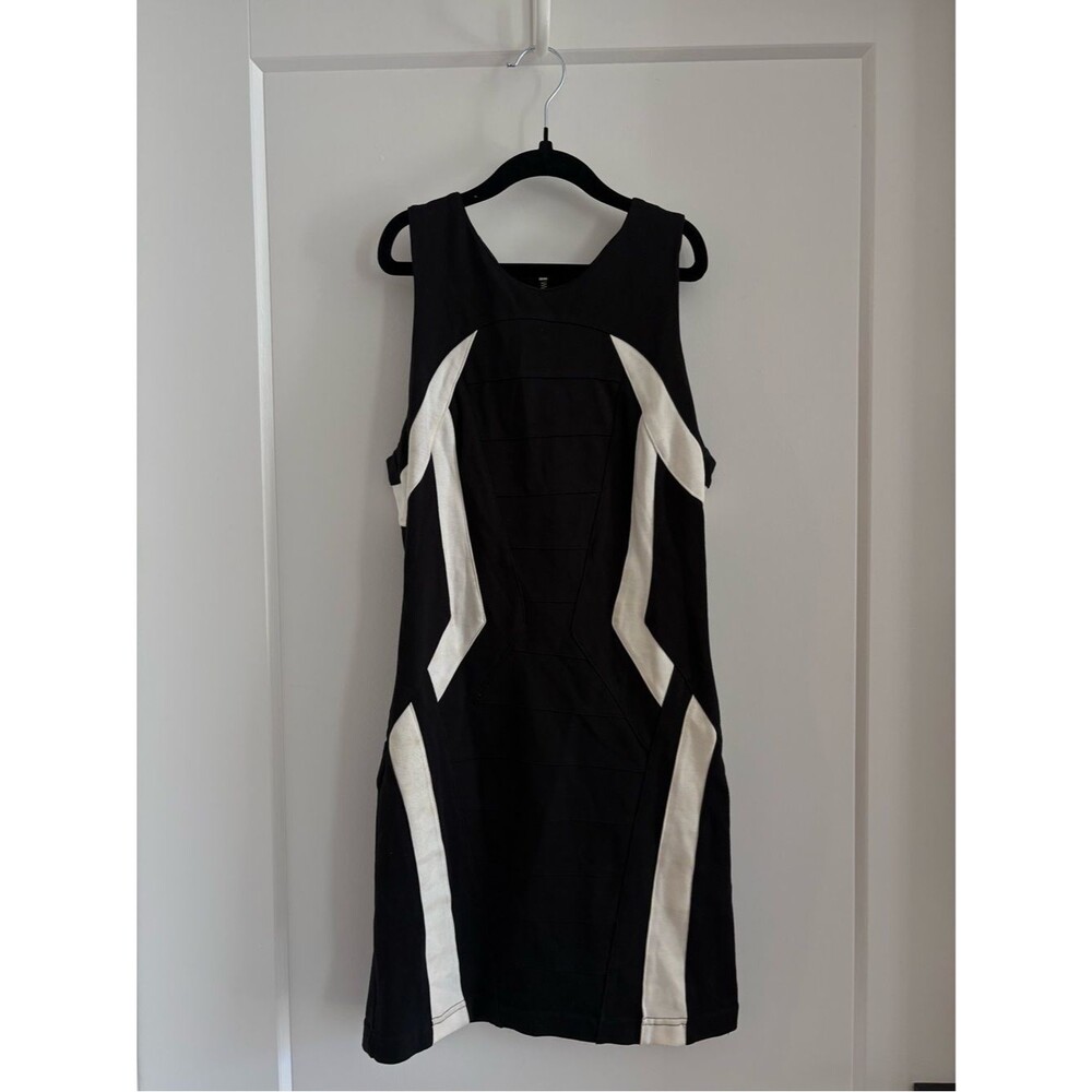 Bardot Black and White Panelled Sleeveless Mini Dress